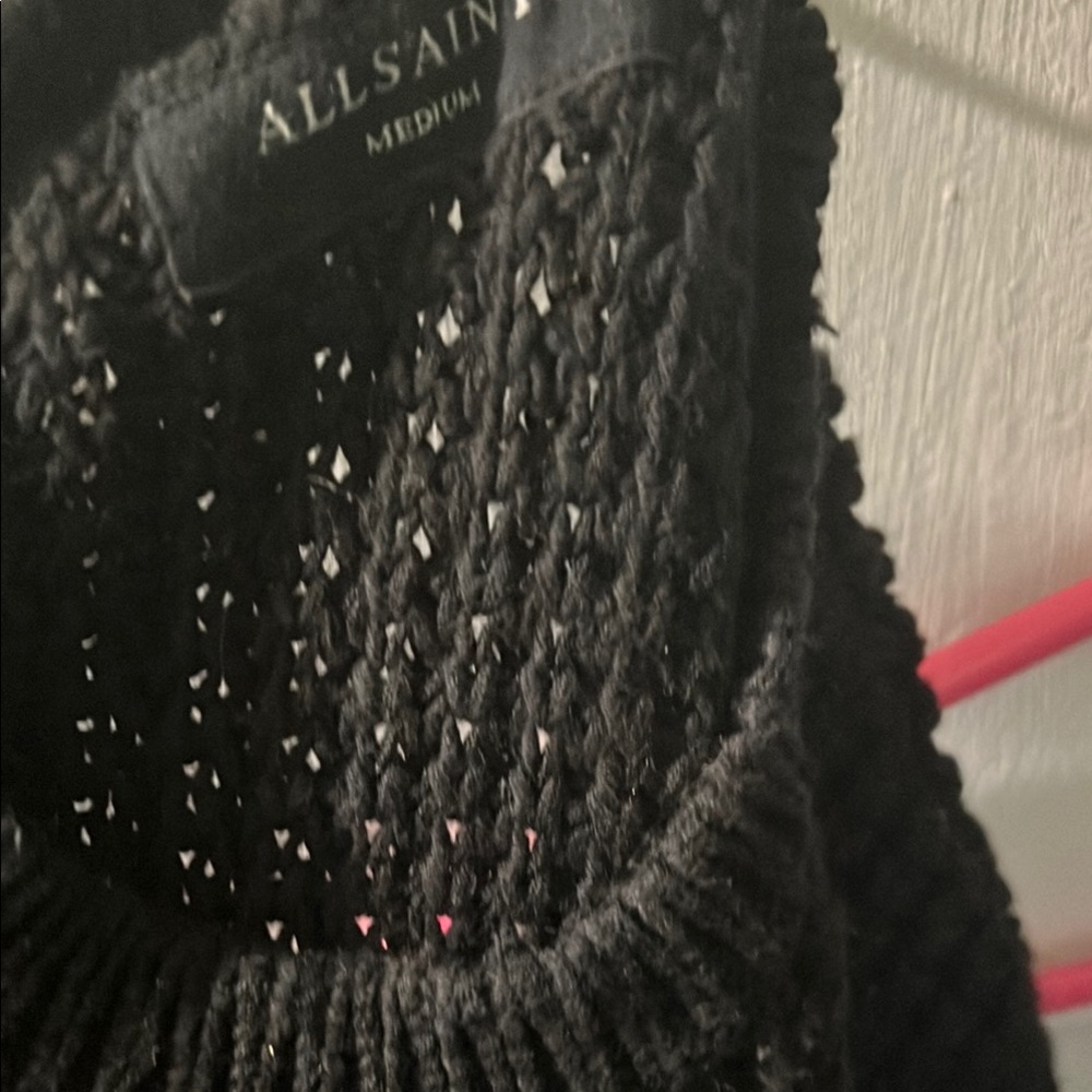 All Saints Black Chunky Knit Sweater